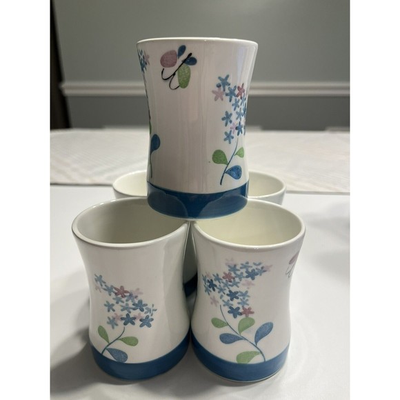 Vtg National Potteries LILAC TIME Bedford Ohio Juicer Pitcher & 5 Juice Glasses - Picture 4 of 16